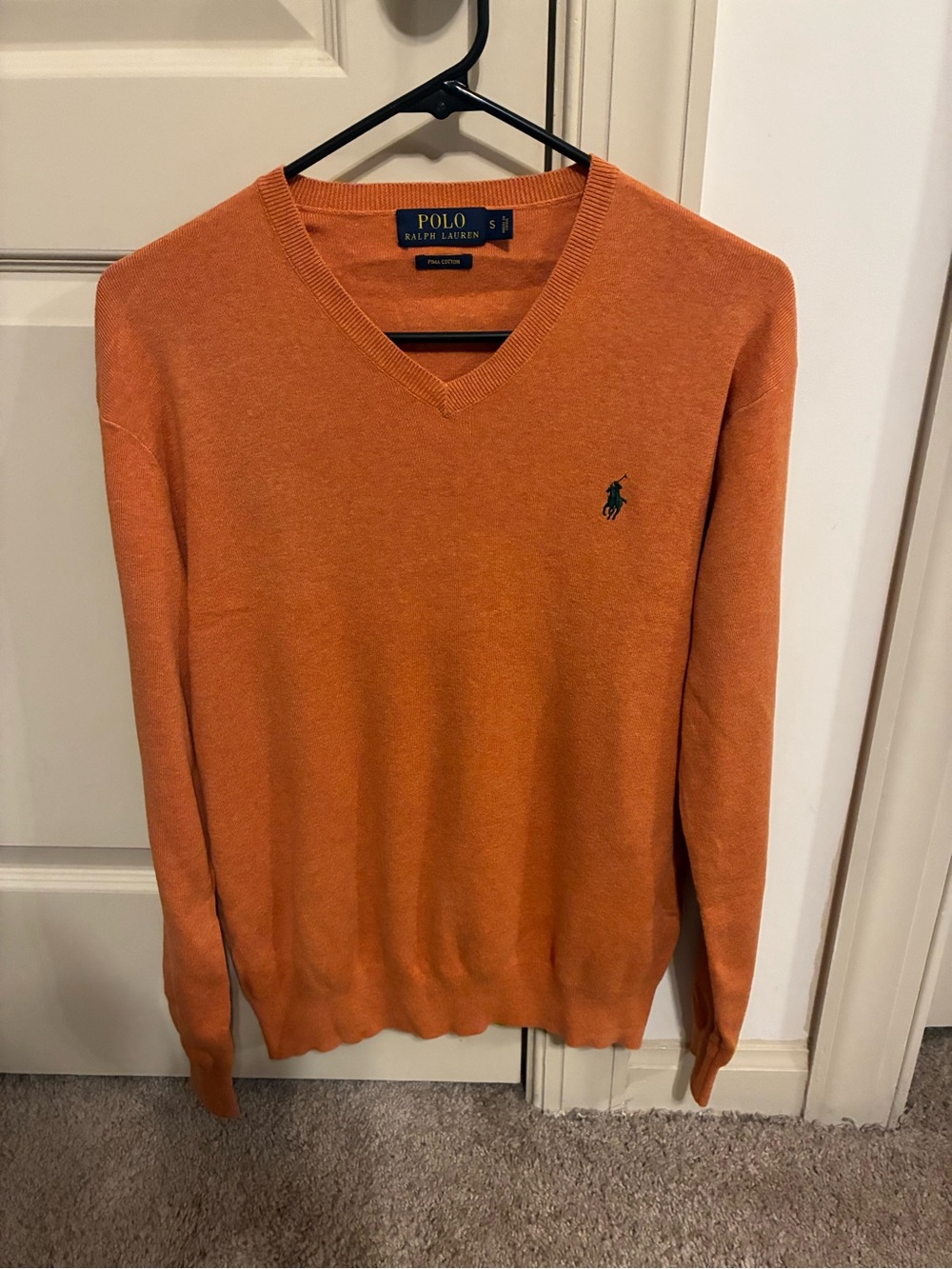 Ralph Lauren Men’s Orange V-Neck Sweater